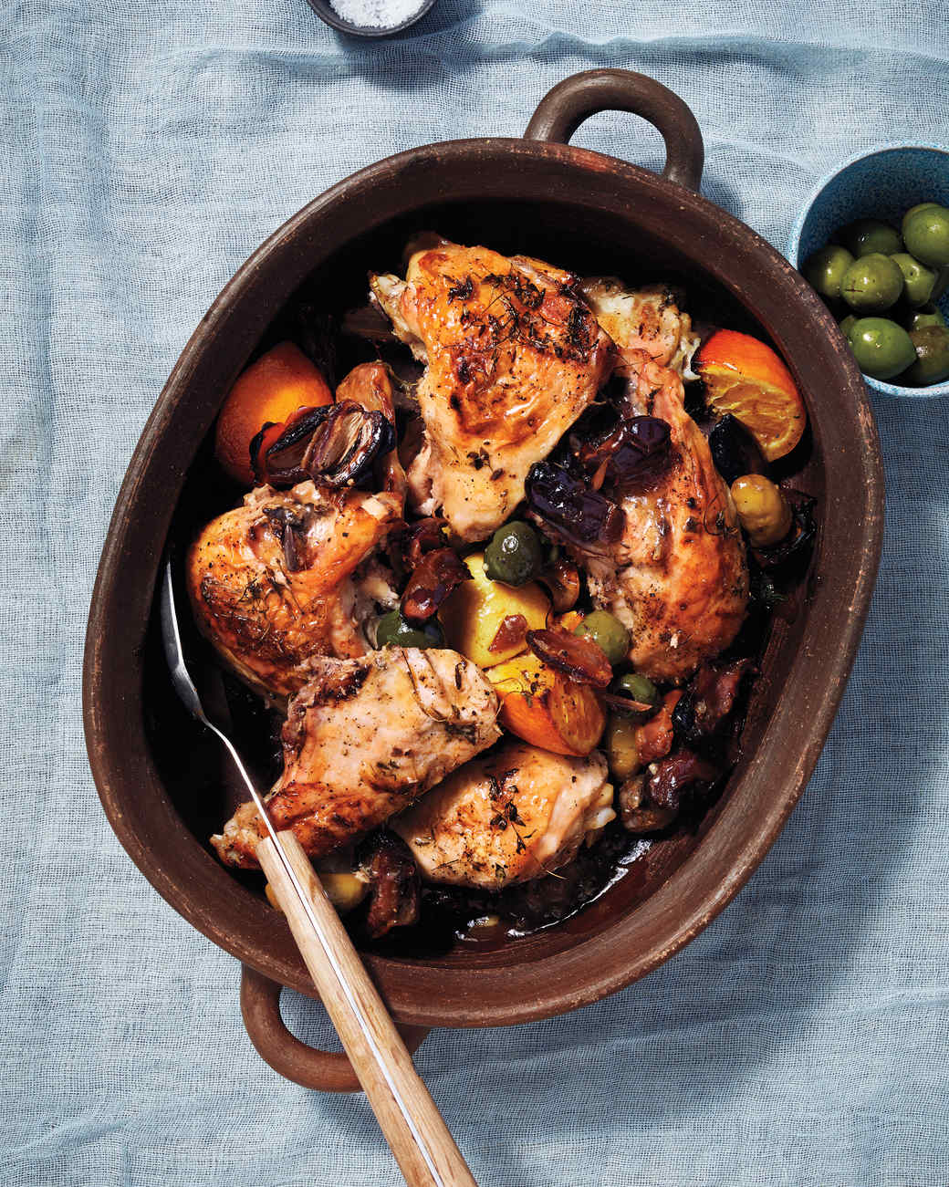 Roasted Chicken with Dates, Citrus, and Olives