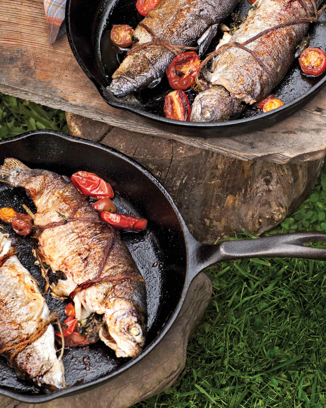 SkilletFried Trout with Herbs and Tomatoes Recipe Martha Stewart