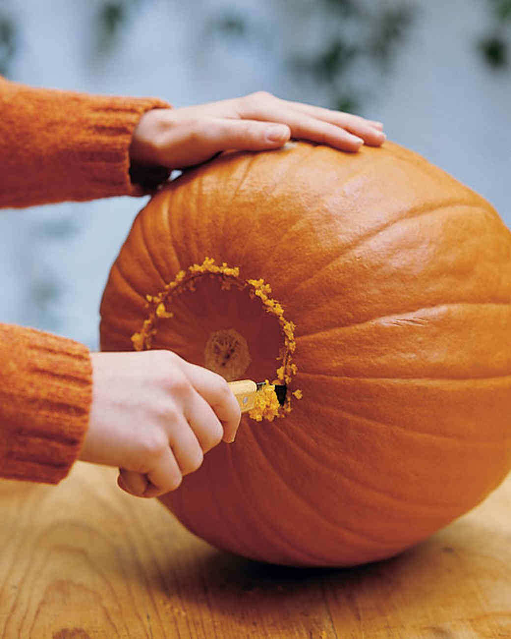 Pumpkins with Scary Etched Silhouettes Martha Stewart