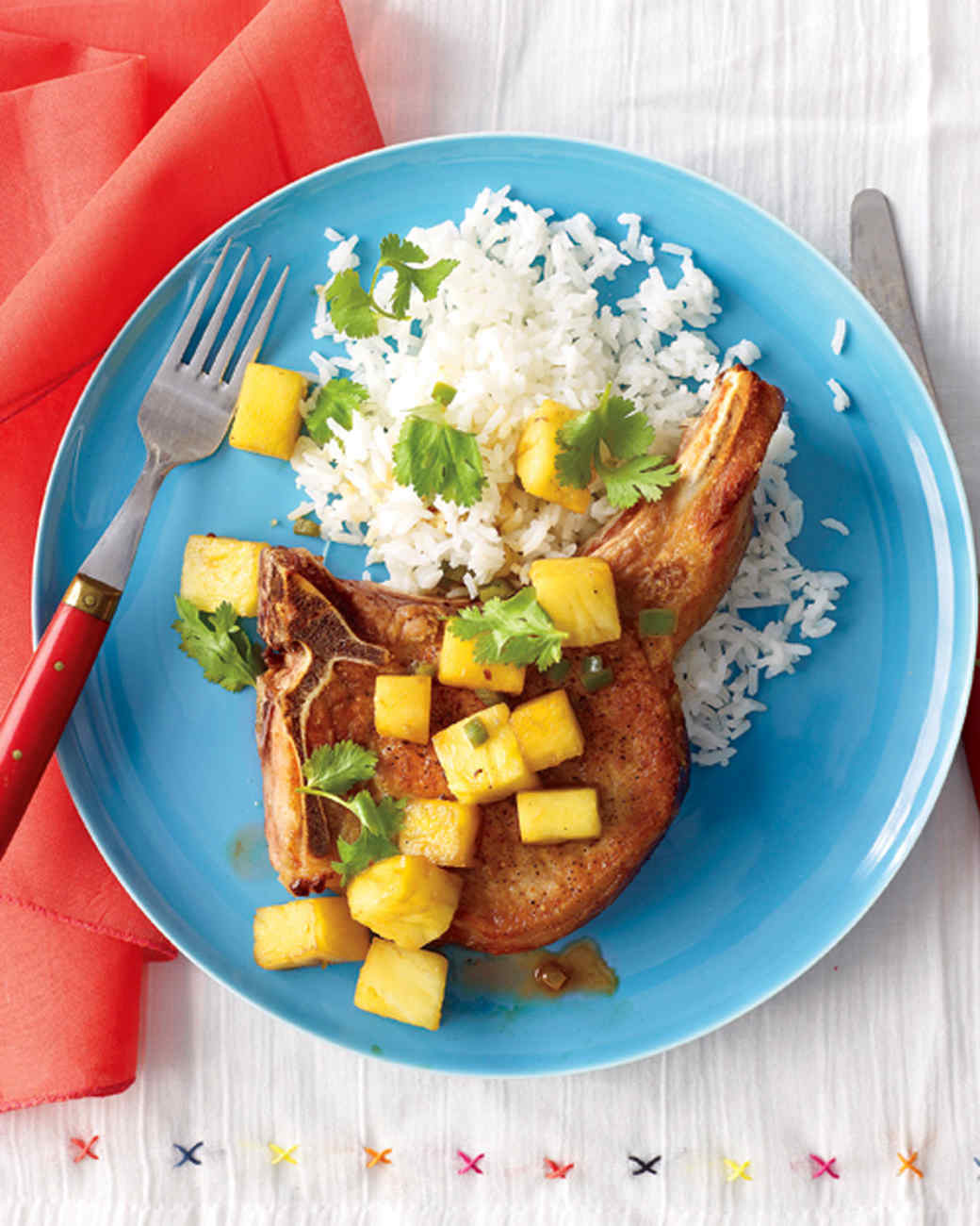 Pork Chops with Pineapple and Rice Recipe Martha Stewart