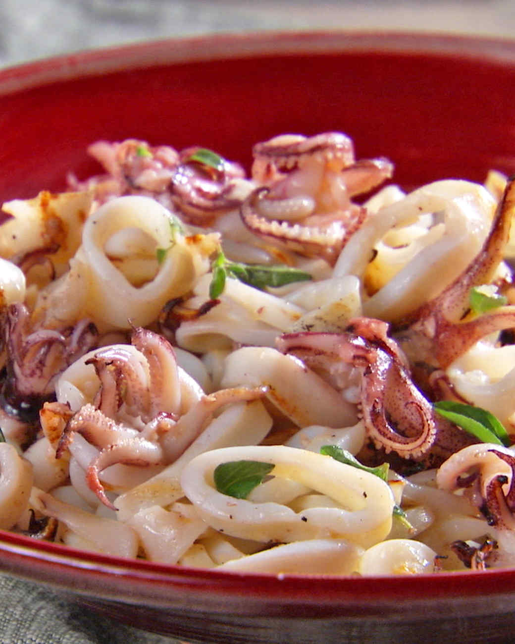 Grilled Calamari Recipe & Video | Martha Stewart