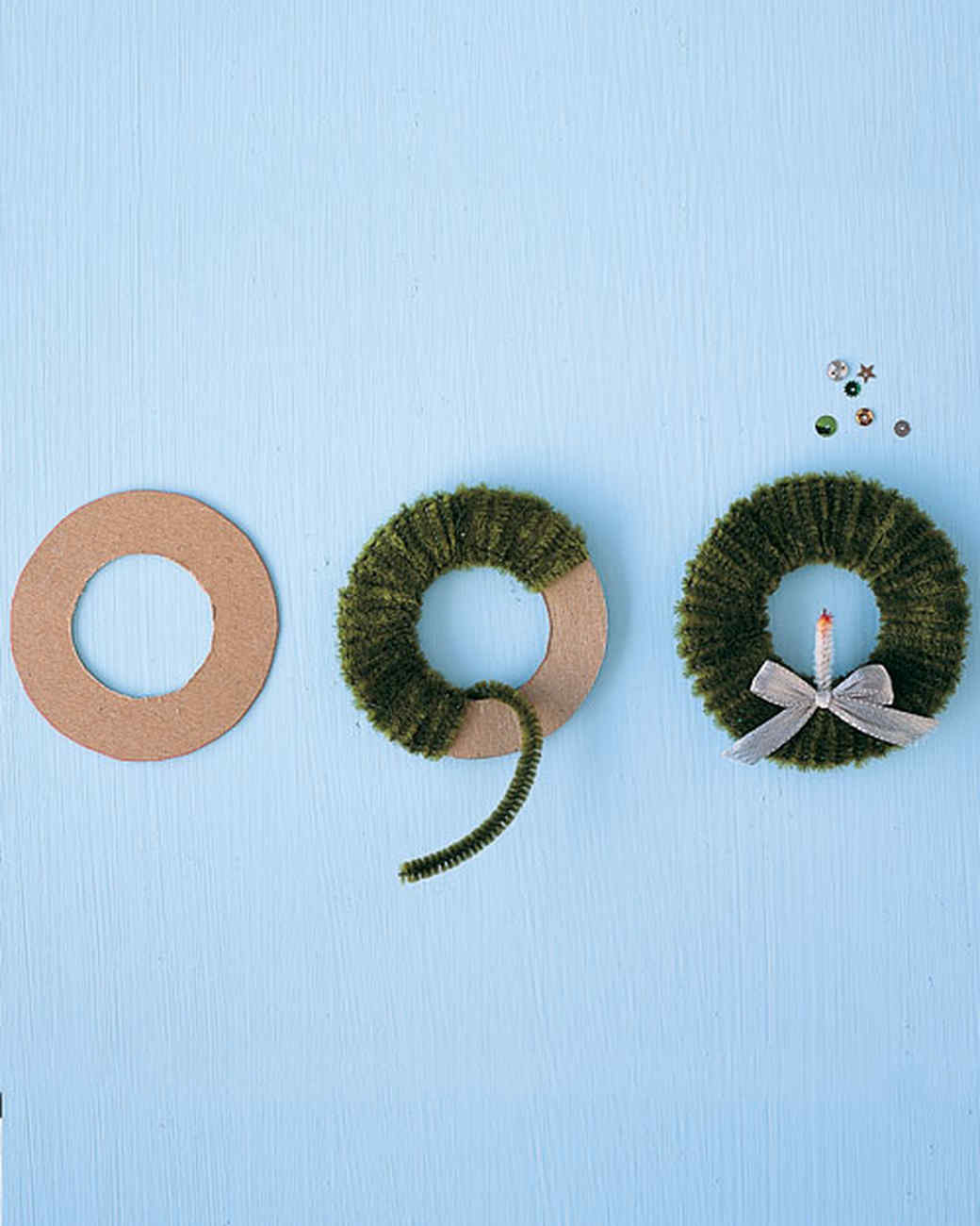 easy ornaments pipe cleaner wreath martha stewart 12 inch christmas wreath