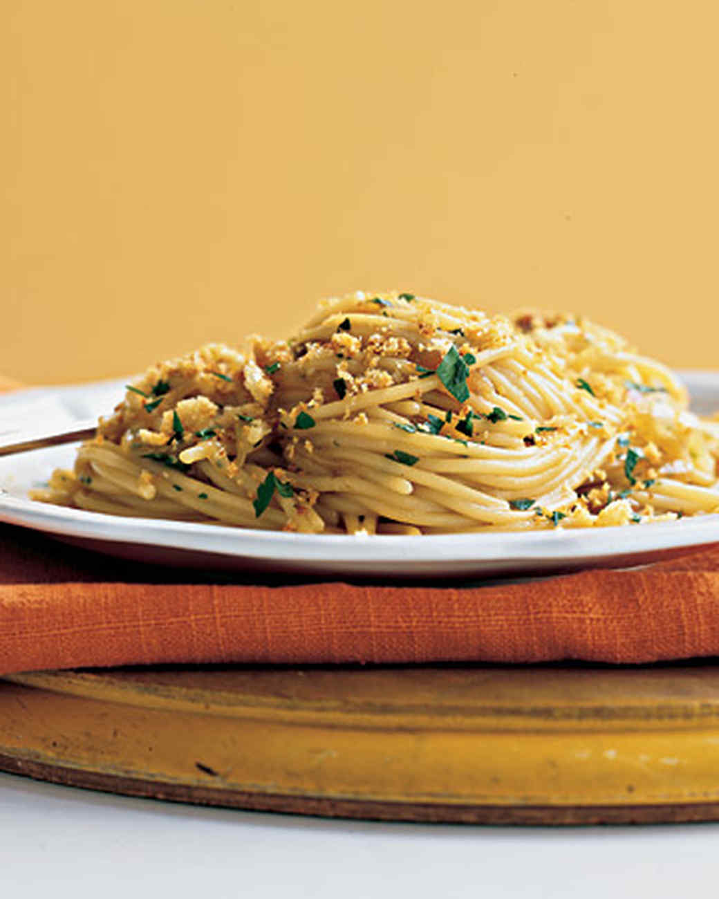 Spaghetti with Caramelized Onions, Anchovies, and ToastedGarlic