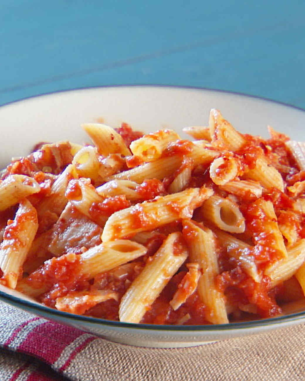 Tuna Tomato Pasta Recipe & Video | Martha Stewart