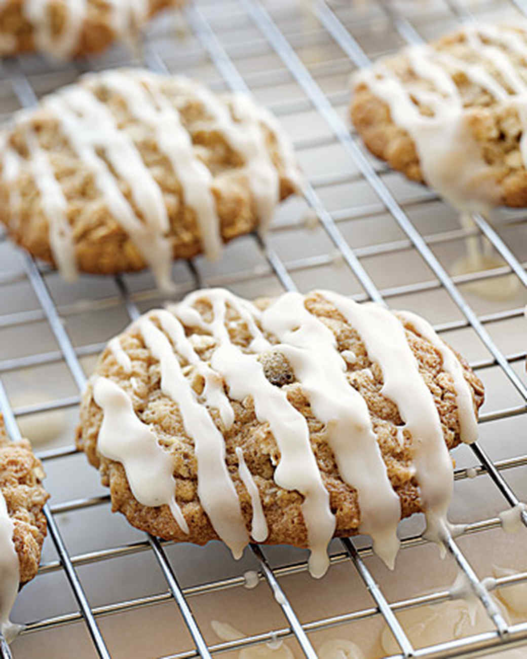 Iced Oatmeal-Applesauce Cookies