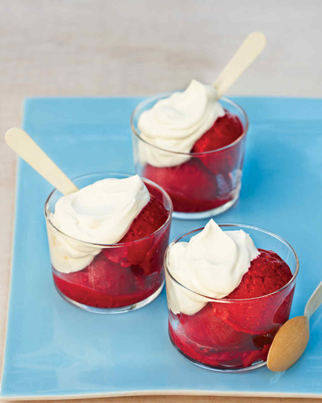 Raspberry Sorbet with Fresh Whipped Cream