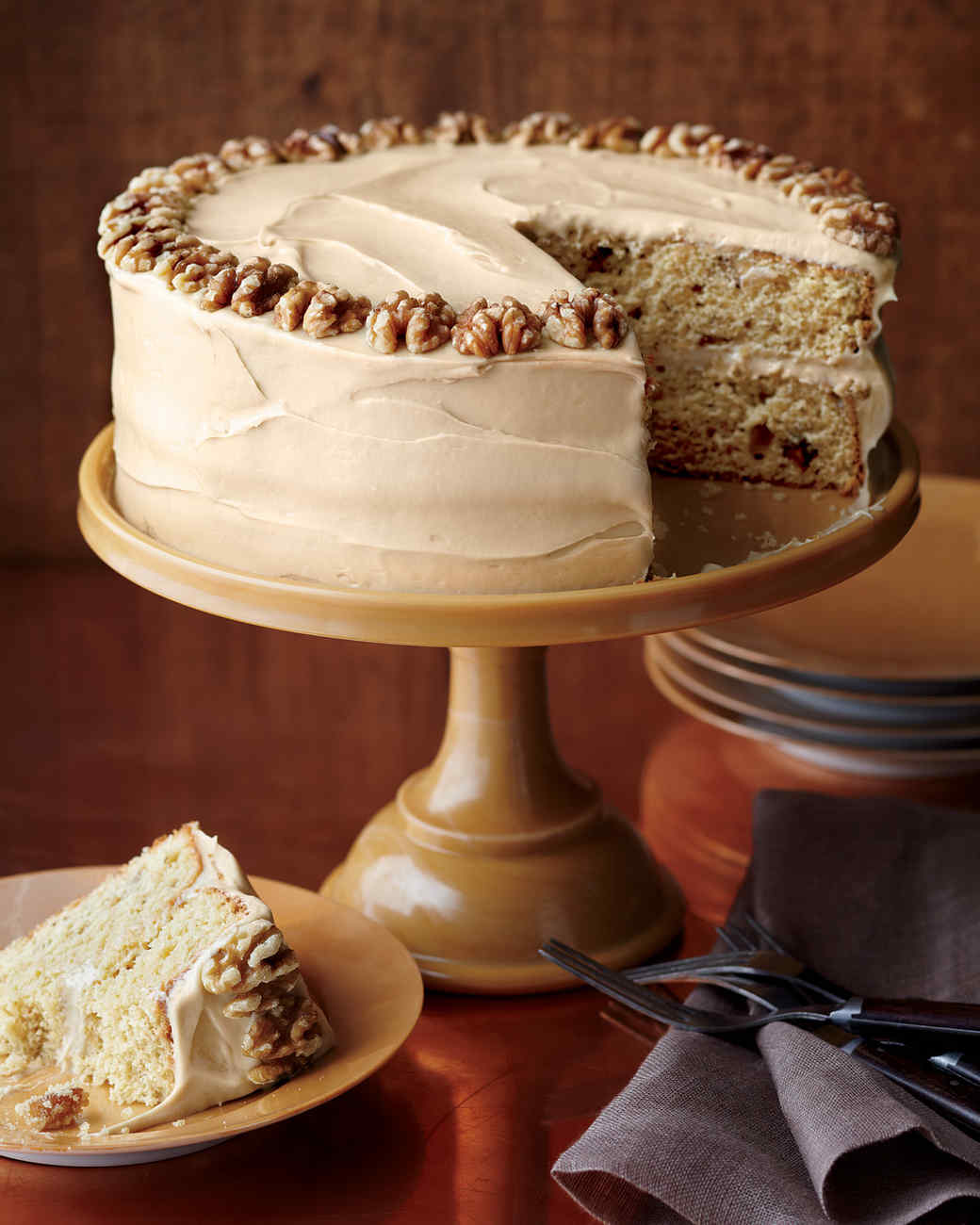 MapleWalnut Cake with BrownSugar Frosting