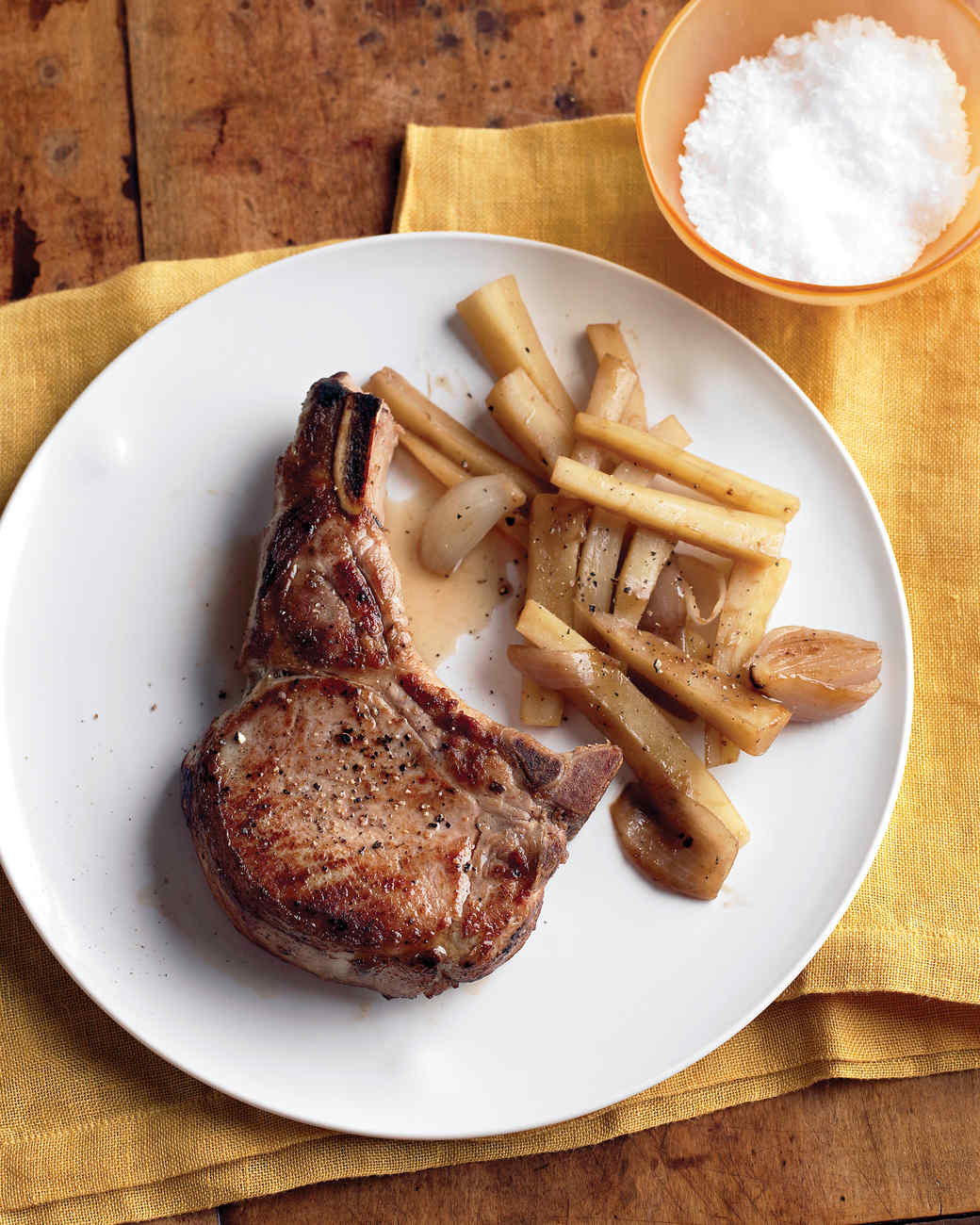 Pork Chops with Shallots and Parsnips Recipe & Video Martha Stewart