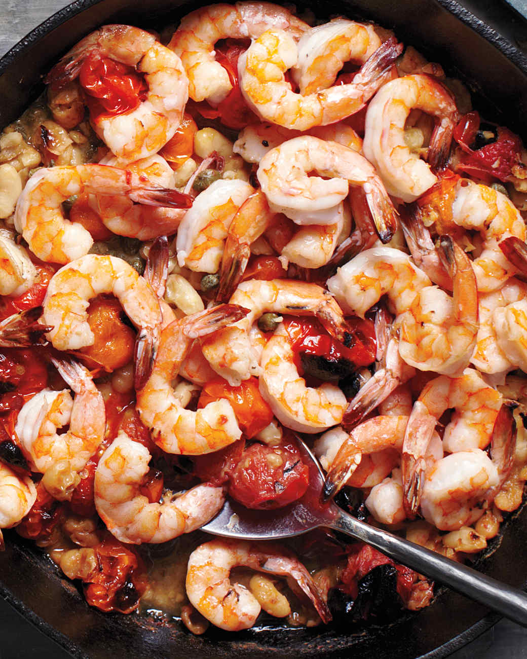 Broiled Shrimp with Tomatoes and White Beans
