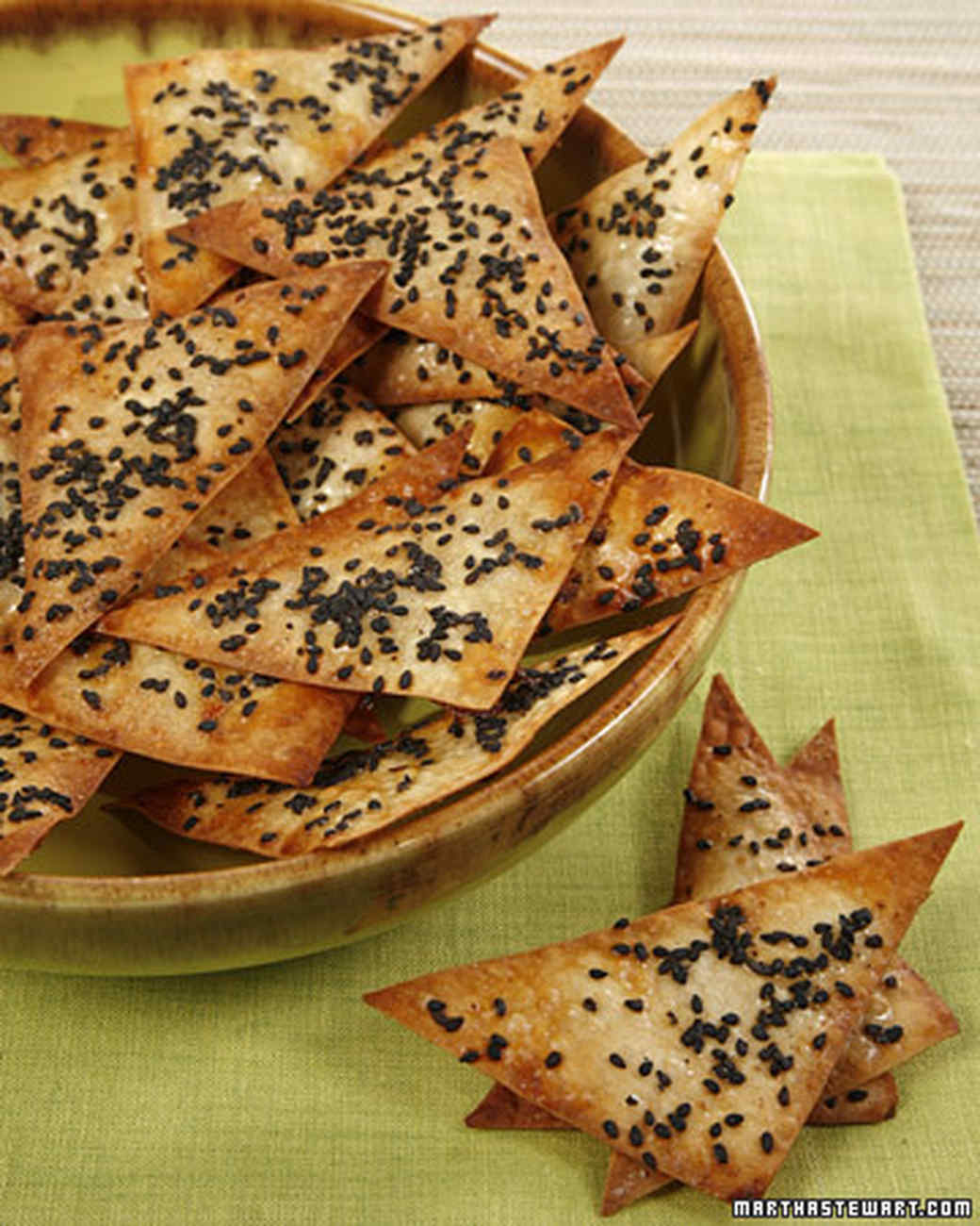 Sesame Wonton Crackers Recipe Martha Stewart