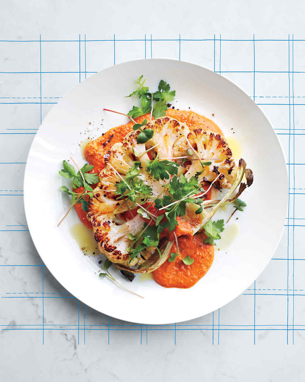 Cauliflower Steaks with Romesco Sauce Recipe Martha Stewart