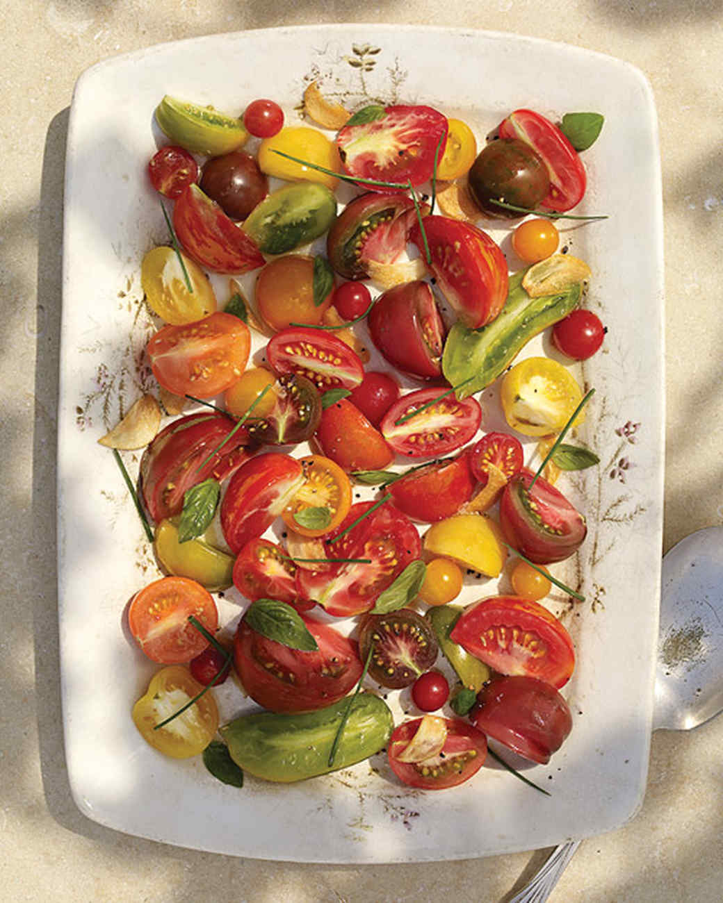 Heirloom Tomato Salad with Garlic Oil Recipe | Martha Stewart