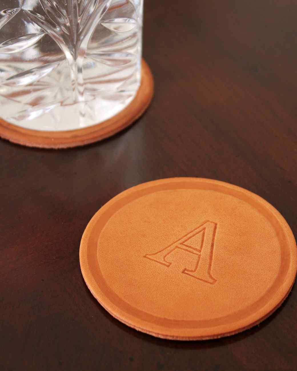 Monogrammed Leather Coasters Martha Stewart