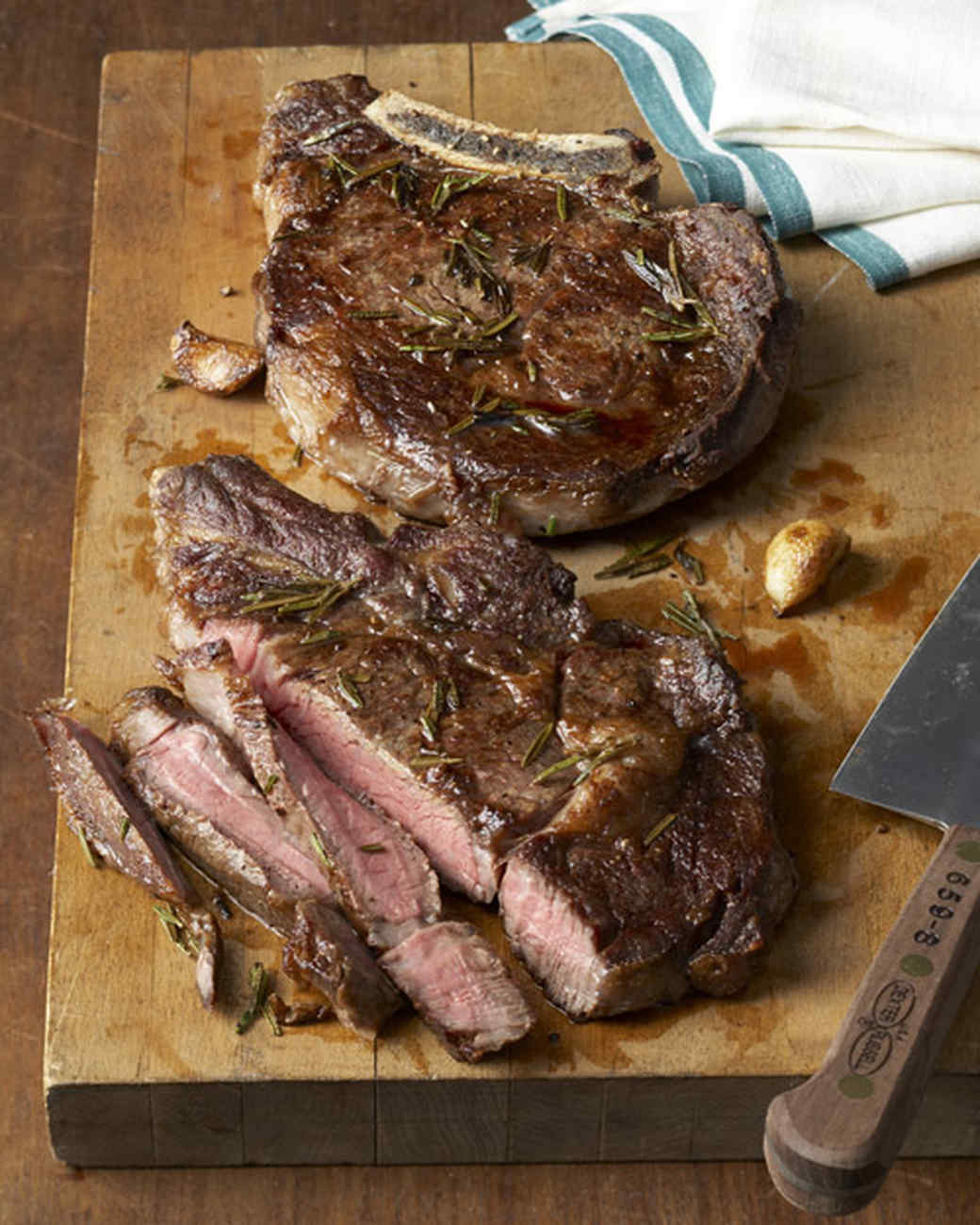 Skillet Rib Eye Steaks Recipe | Martha Stewart