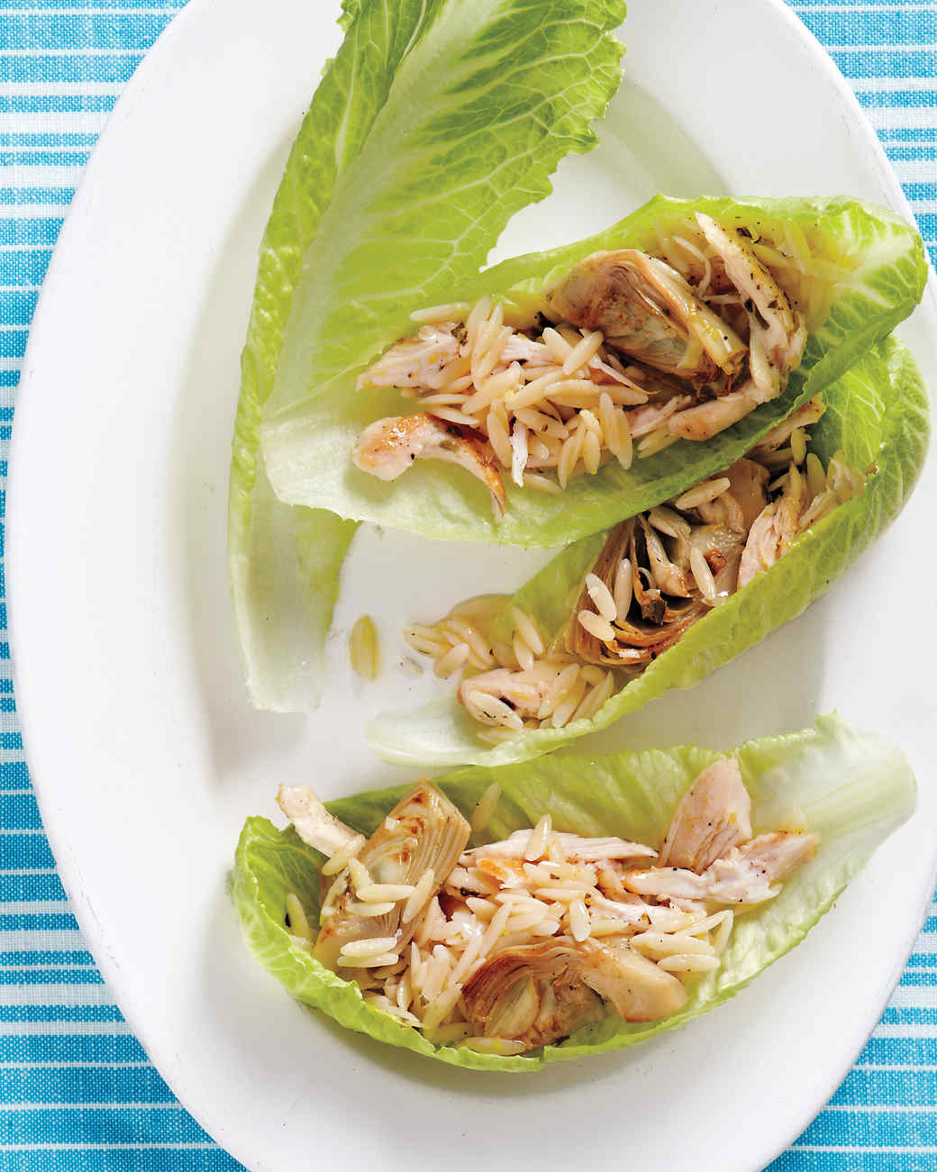 Chicken, Artichoke, and Orzo Lettuce Cups Recipe & Video Martha Stewart
