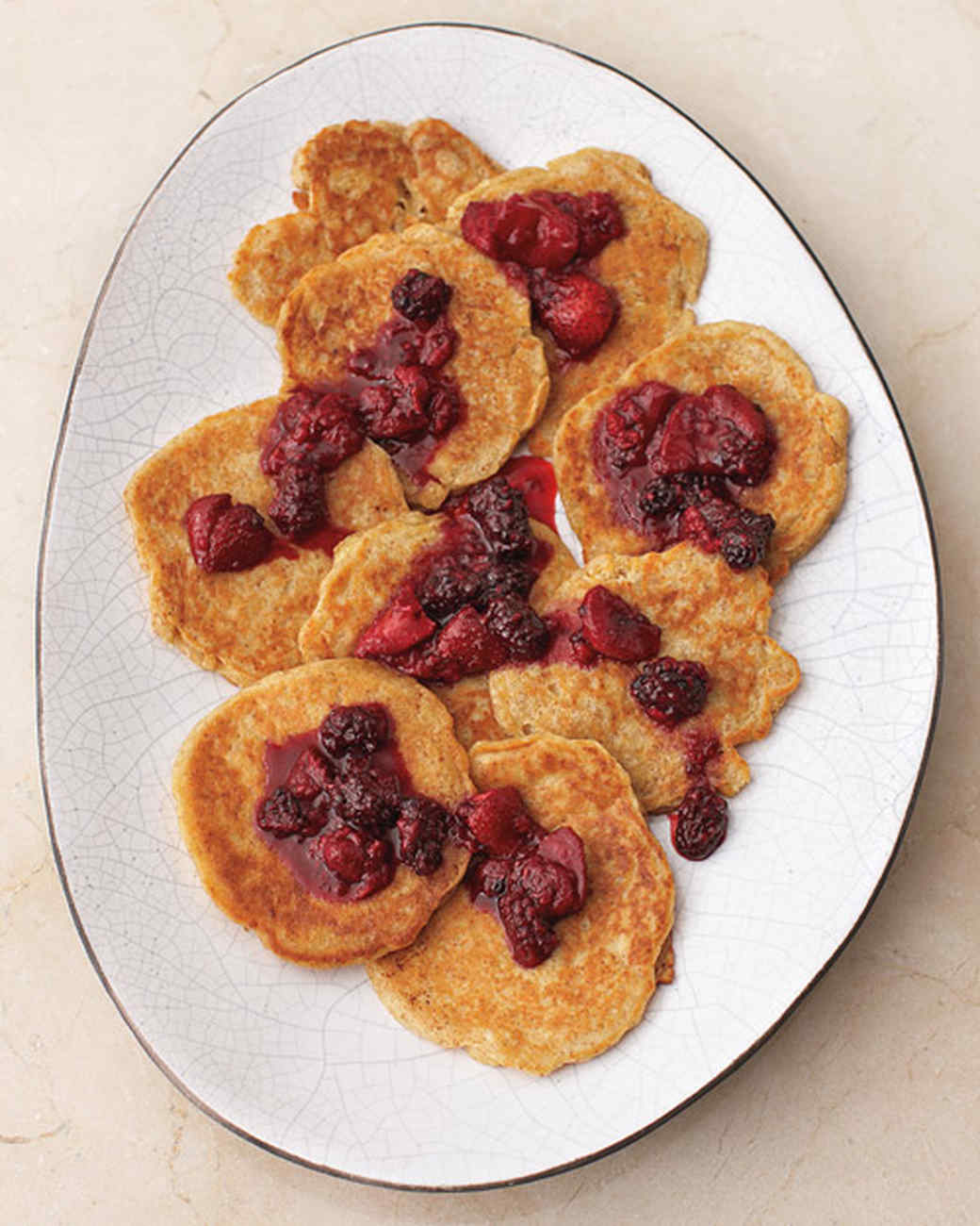Pecan Pancakes with Mixed Berry Compote Recipe Martha Stewart