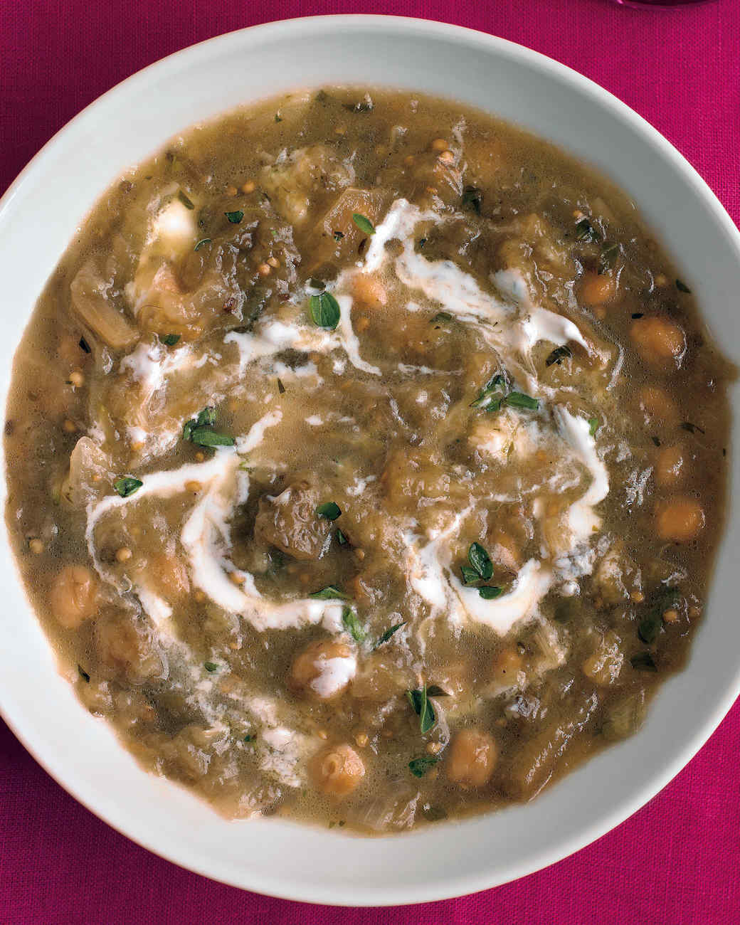 Roasted Eggplant and Chickpea Soup