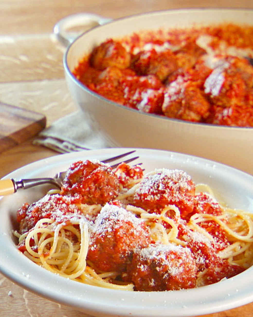 Meatballs and Tomato Sauce Recipe & Video | Martha Stewart