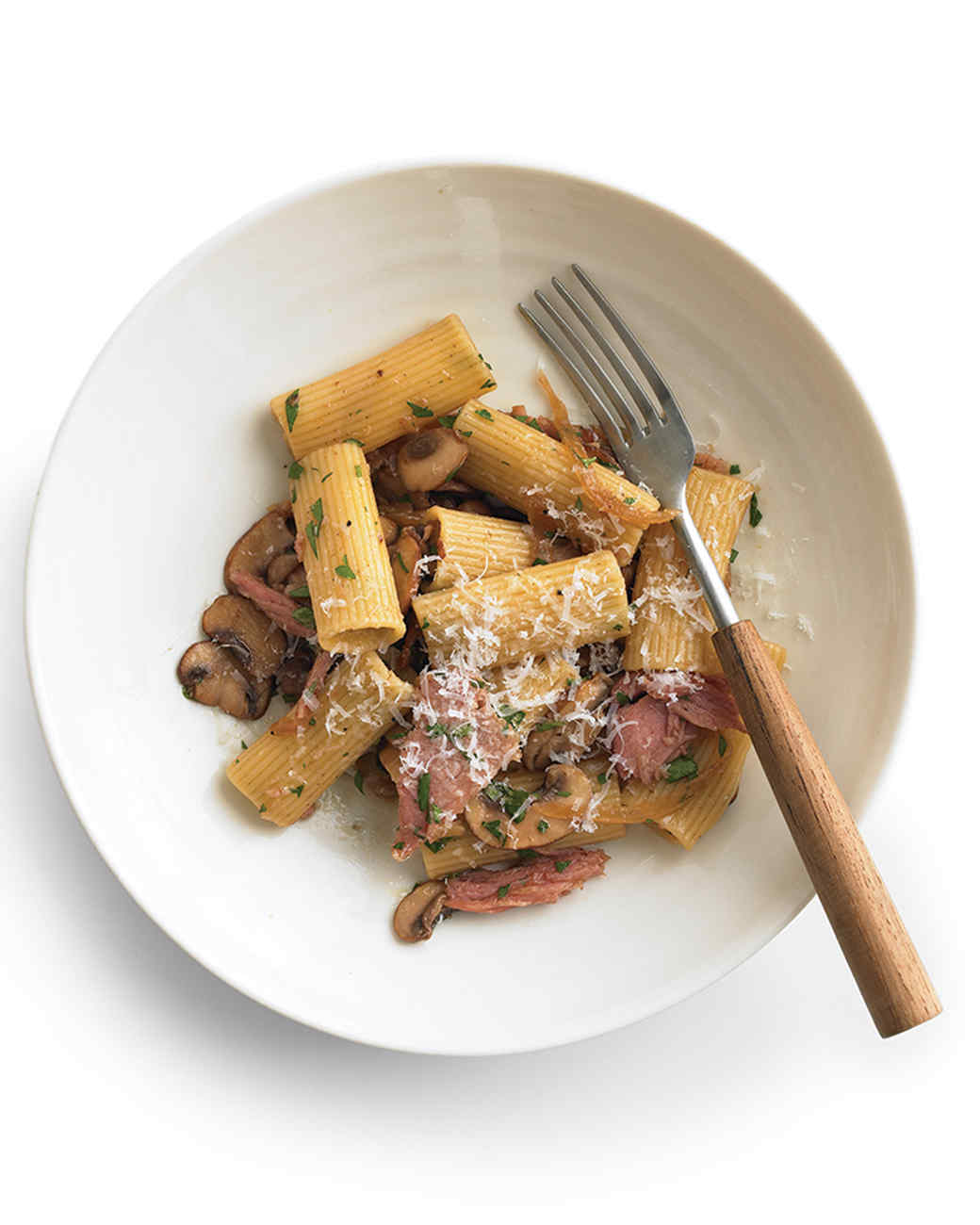 Pasta with Ham and Mushrooms Recipe | Martha Stewart