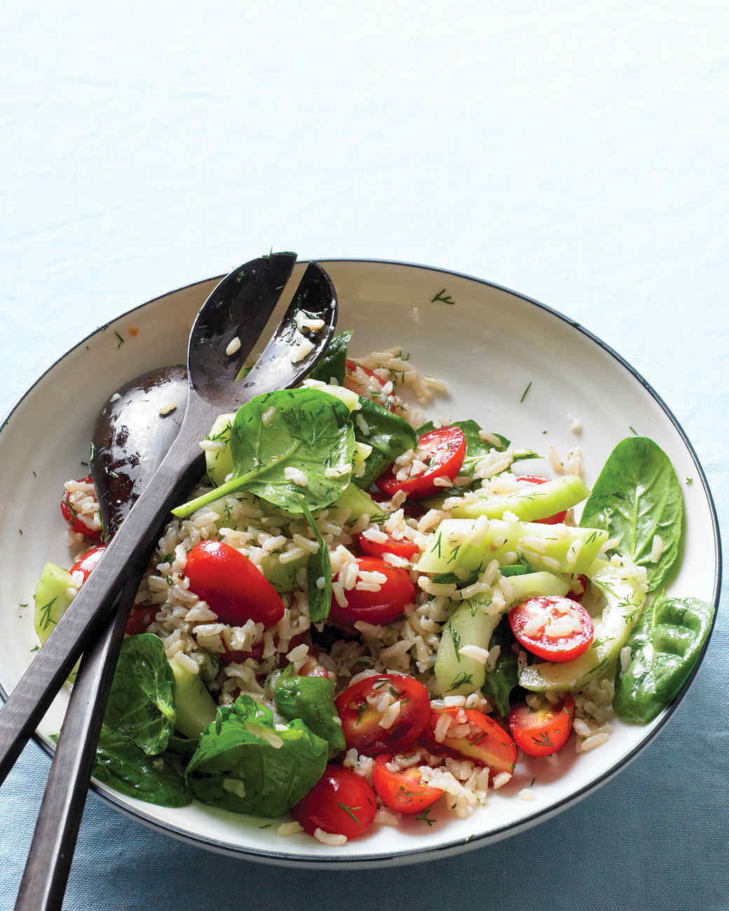 Brown-Rice Salad with Spinach and Tomatoes Recipe | Martha Stewart