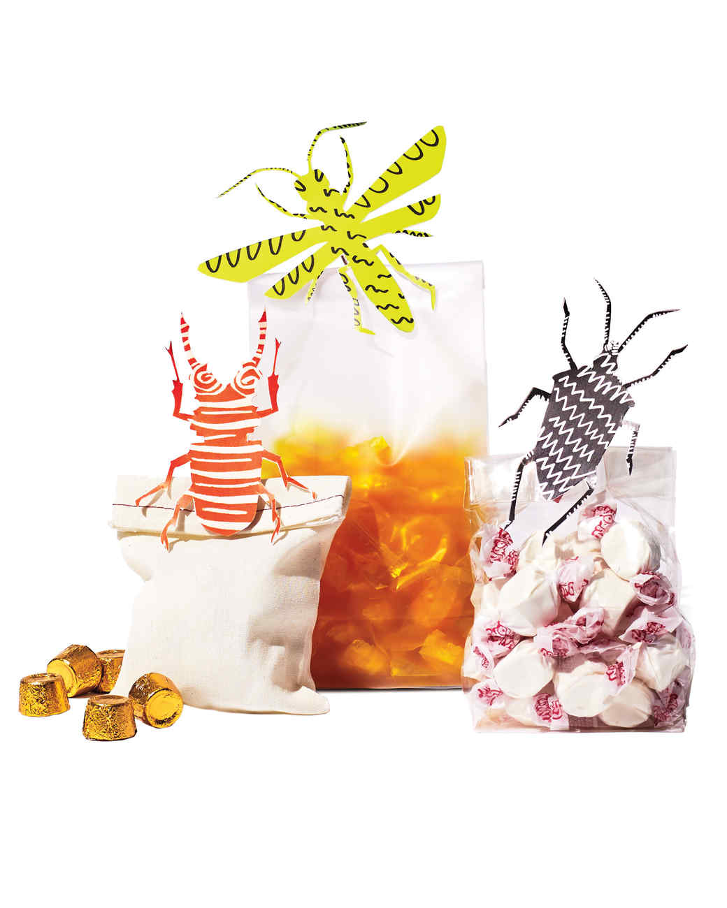 clothespin crafts treat bags bugs