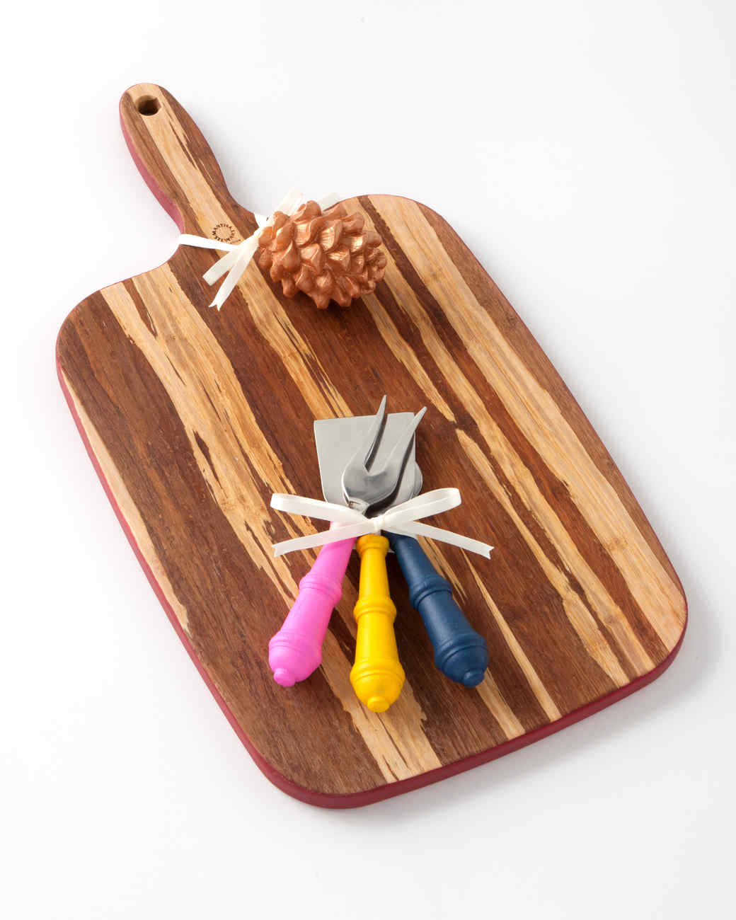 painted cheese board knives and pinecone martha stewart painted cheese board knives and pinecone martha stewart