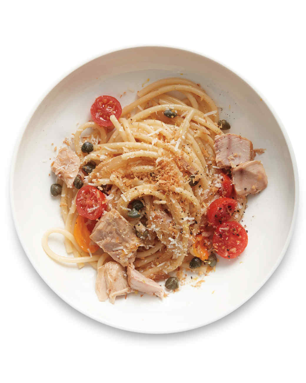 Spaghetti with Tuna, Capers, and Tomatoes Recipe | Martha Stewart
