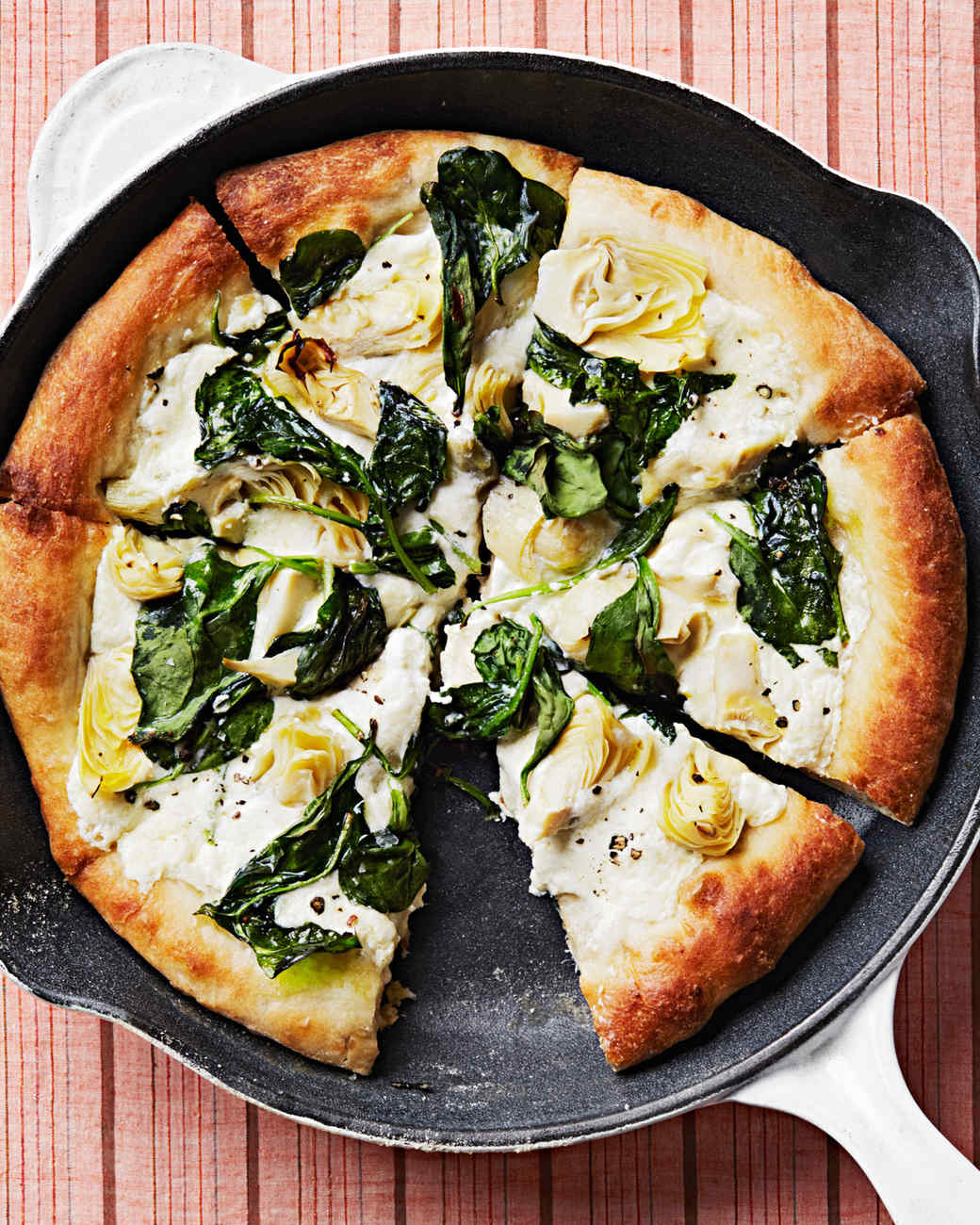 ArtichokeandSpinach Skillet Pizza