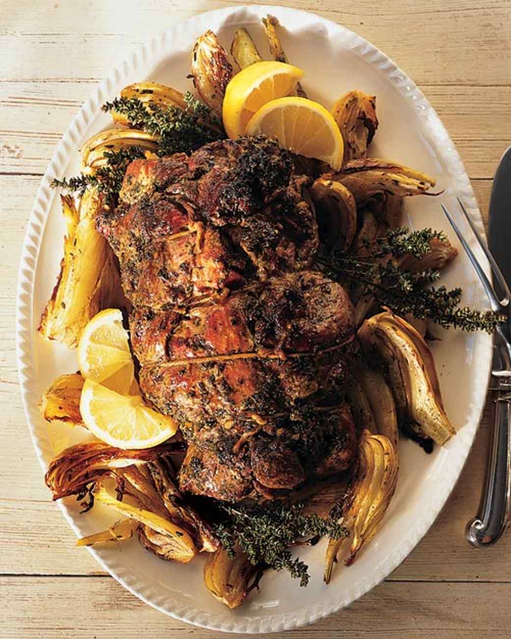 Rolled Butterflied Leg of Lamb with Herbs and Preserved Lemons