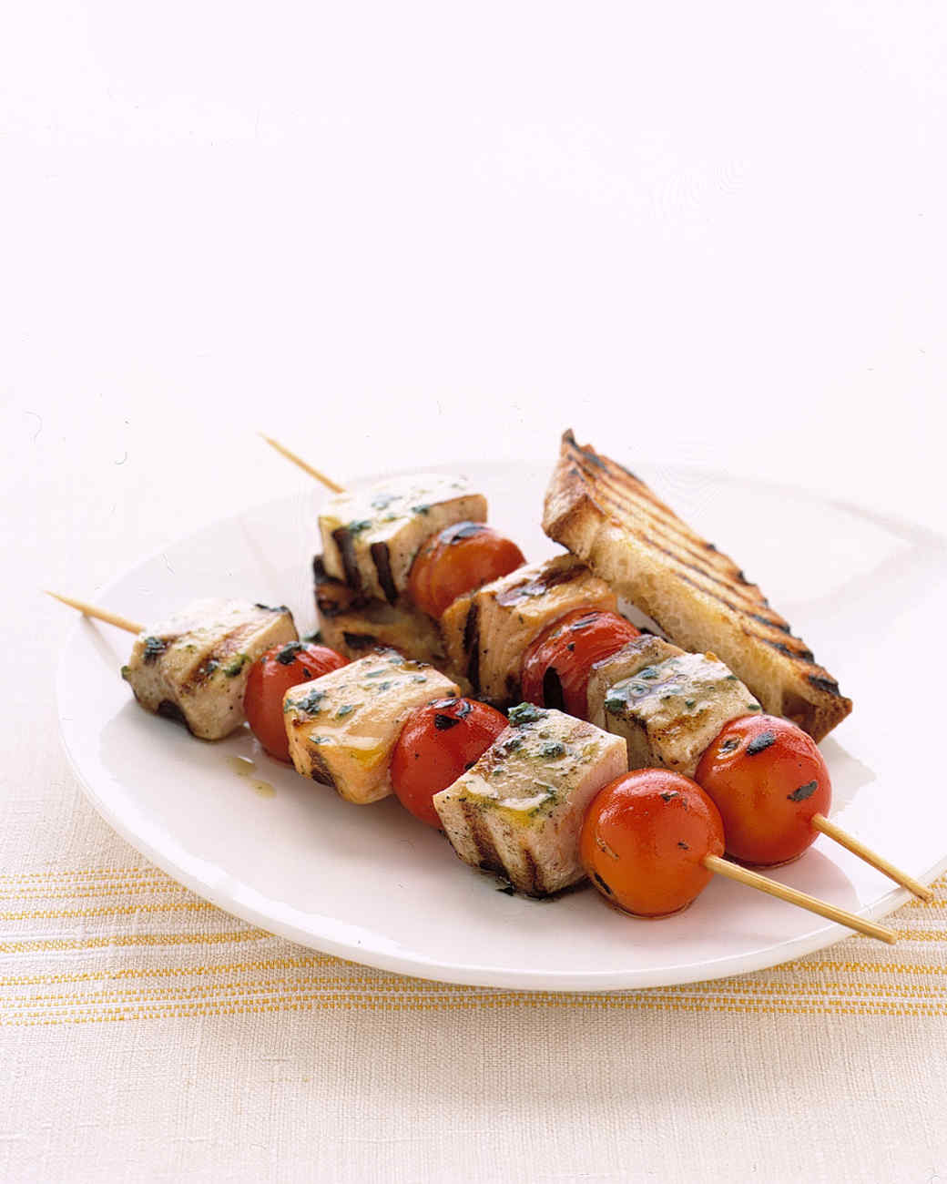 Grilled Fish Kabobs with Cherry Tomatoes Recipe Martha Stewart