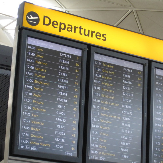 departures board at the airport departures board at the airport