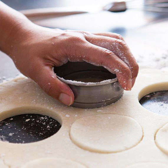cutting out dough cutting out dough