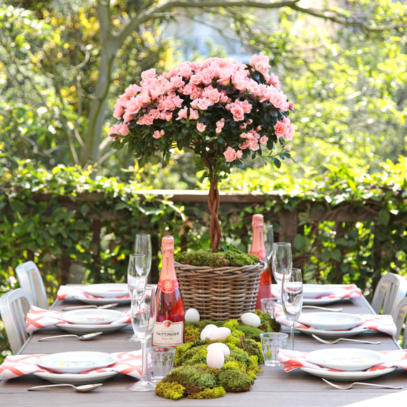 wide shot of easter table wide shot of easter table