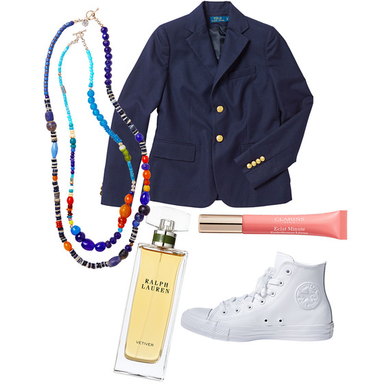 blazer necklace shoes lip gloss perfume blazer necklace shoes lip gloss perfume