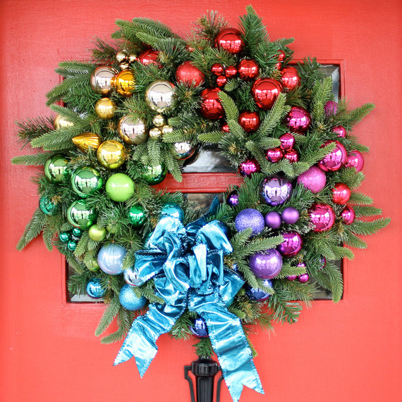 rainbow Christmas wreath rainbow Christmas wreath