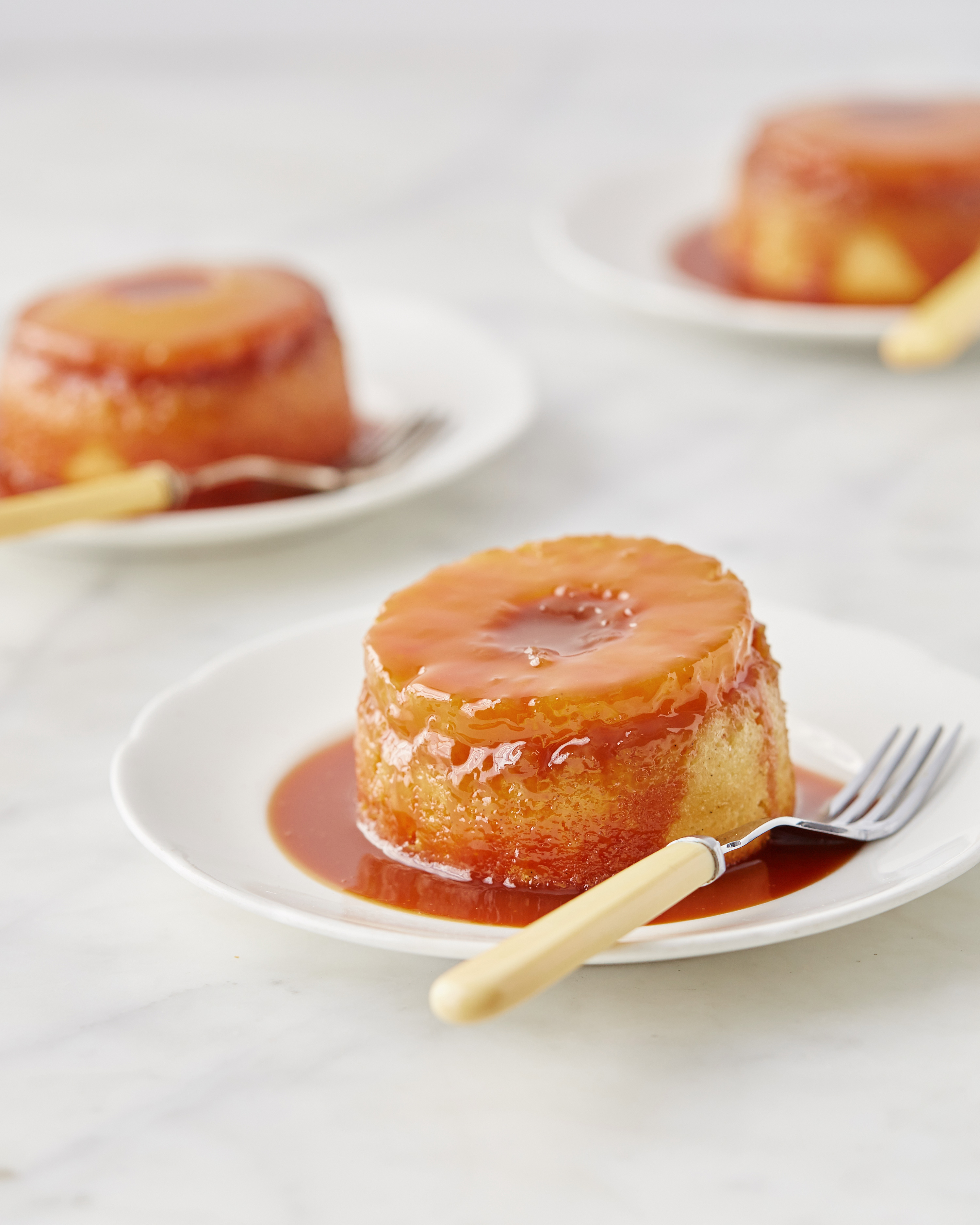 Mini Pineapple Upside-Down Cakes with Rum Caramel Sauce | Martha Stewart