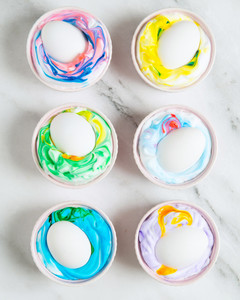 How To Dye Easter Eggs Using Shaving Cream Martha Stewart