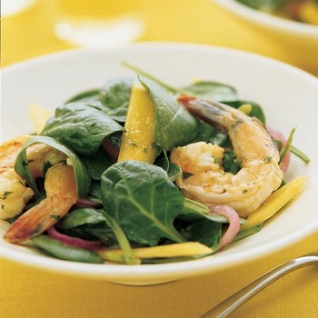 Spinach Salad With Spiced Shrimp And Mango Martha Stewart