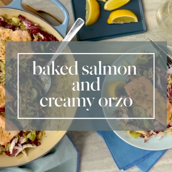 How to Make Baked Salmon with Creamy Orzo Thumbnail