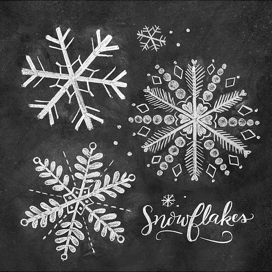 snowflake chalk art