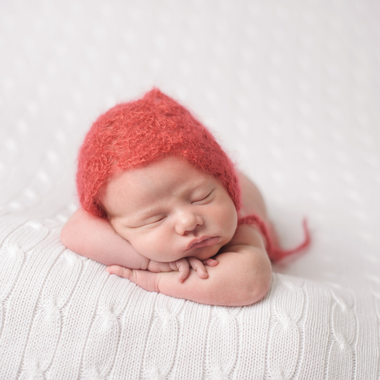 baby's mohair knit red hat for "Little Hats, Big Hearts"
