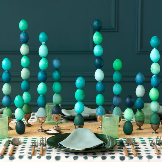 stacked Easter egg centerpiece
