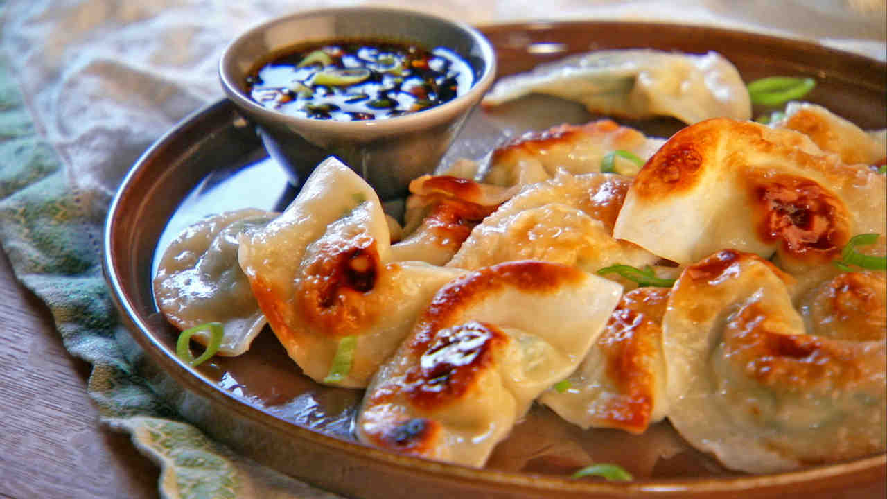 Pot Sticker Dumplings And Soy Vinegar Sauce Pot Sticker Dumplings And Soy Vinegar Sauce