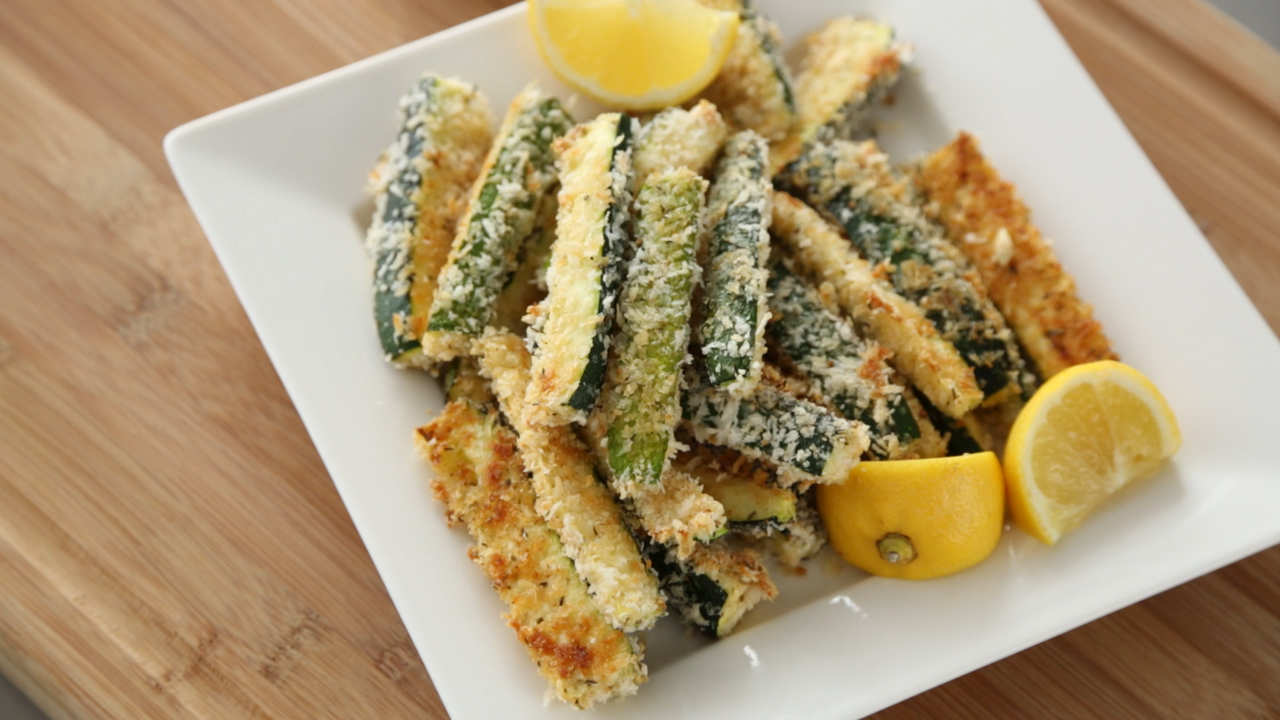 Video Baked Panko Parmesan Crusted Zucchini Fries Martha