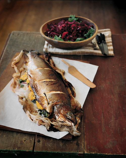 Whole Roasted Salmon with Orange Butter Glaze