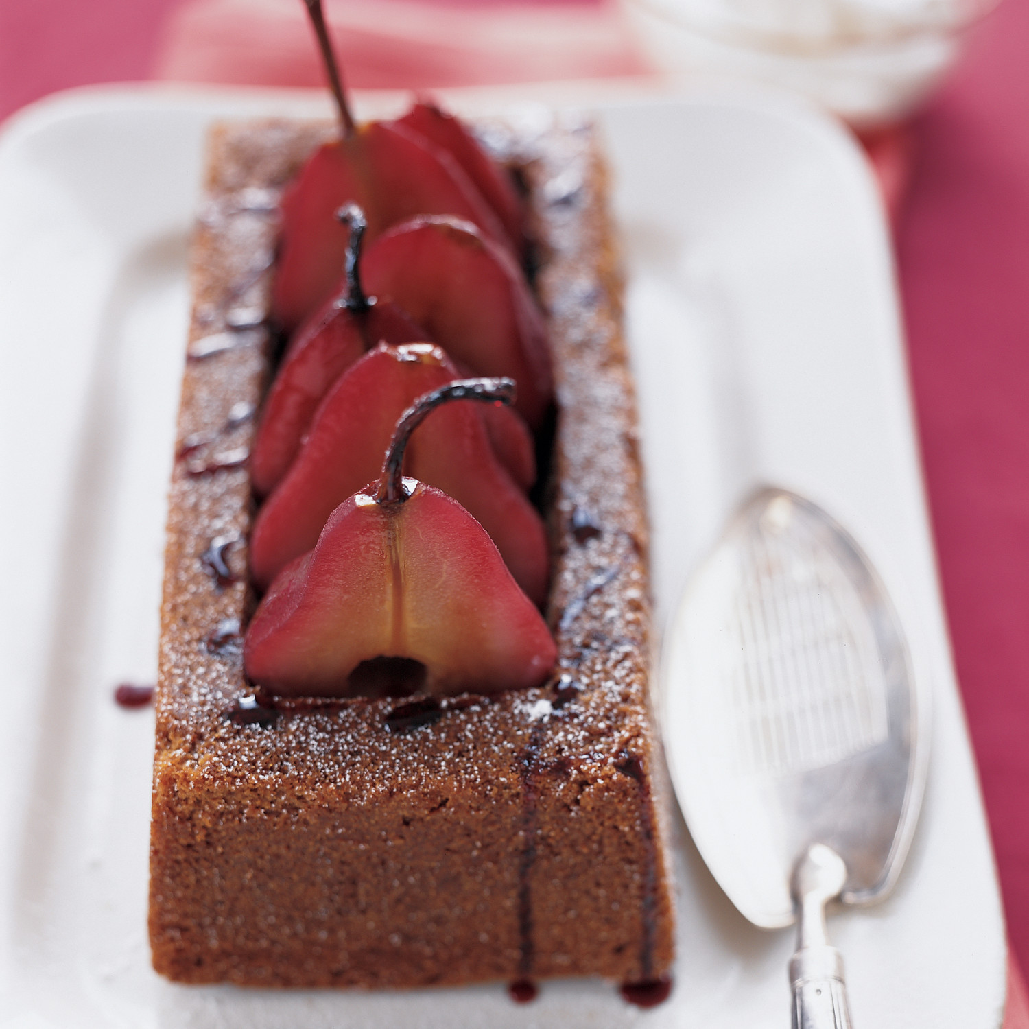 Poached Pears with Gingerbread