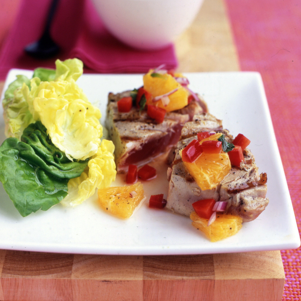 Tuna with OrangePepper Salsa