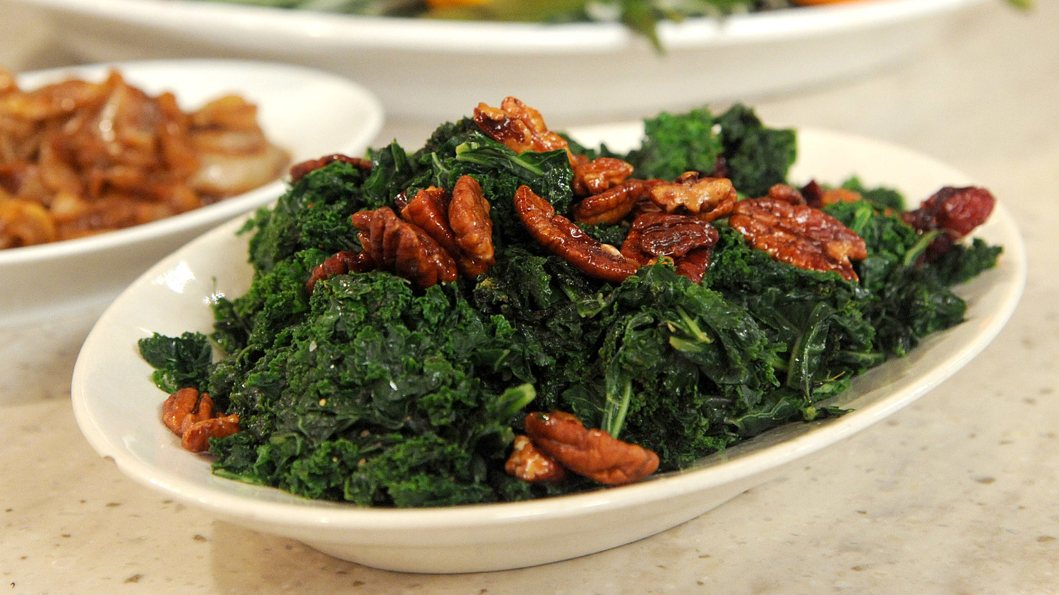 Brown Butter Kale with MapleMolasses Pecans and Dried Cranberries Recipe & Video Martha Stewart