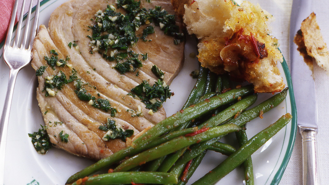 Tuna Steaks with Mint Sauce