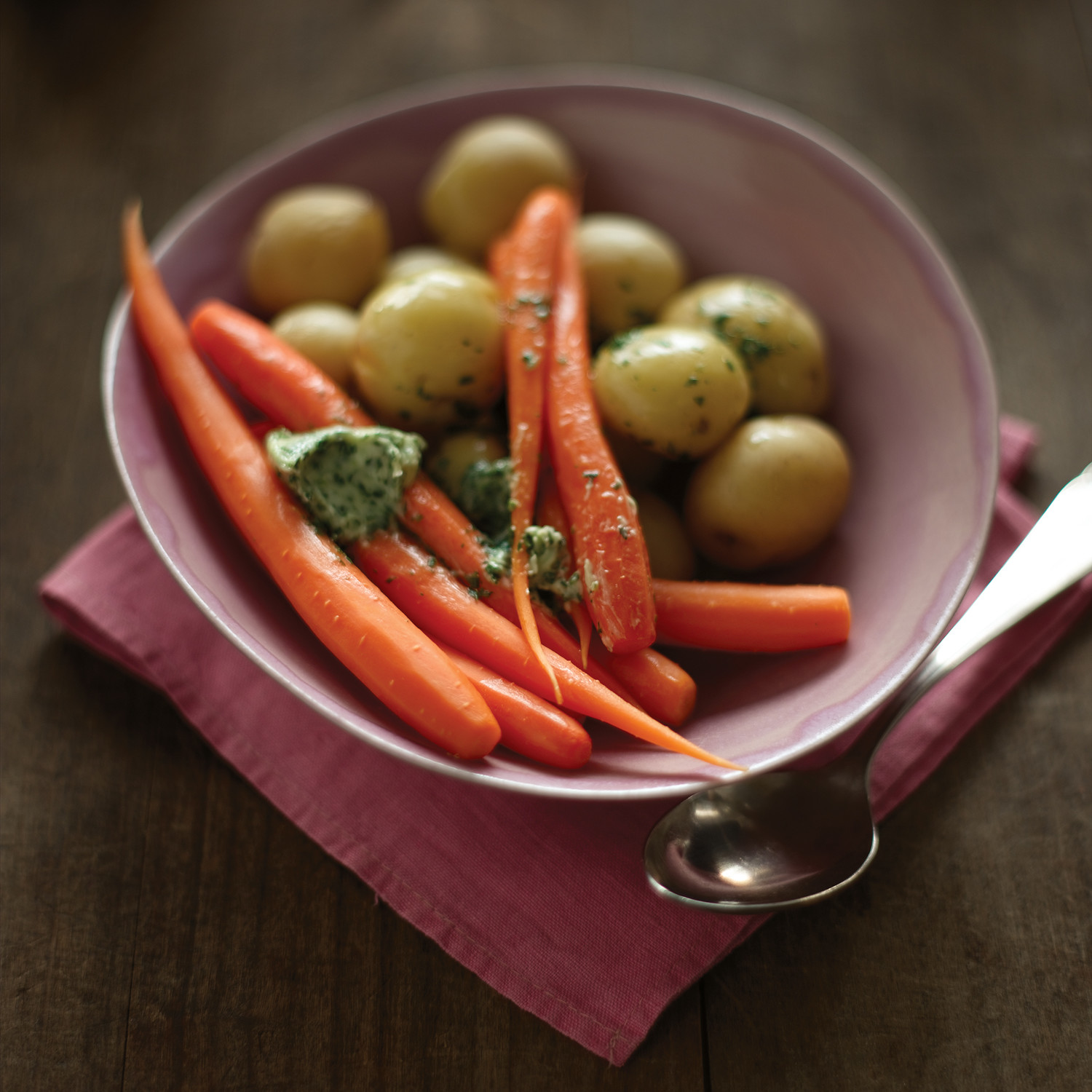 Steamed Potatoes and Carrots with Tarragon Butter